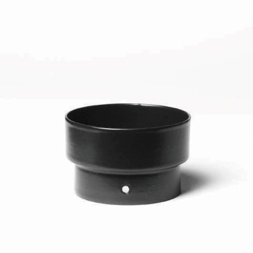 Matt Black Vitreous Enamel 125mm Diameter Continental Stove Adaptor
