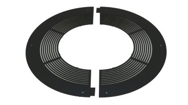 125mm Internal Diameter ICID Plus Ventilated Round Fire Stop - Two Piece - Black