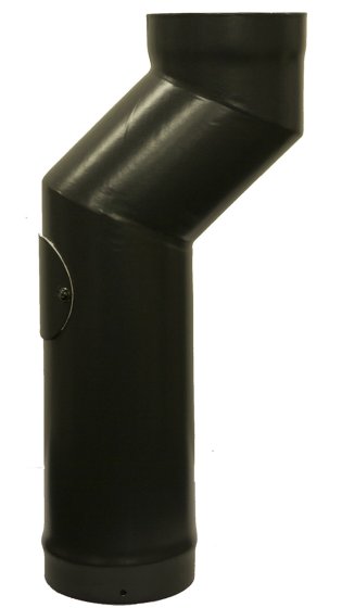 Matt Black Vitreous Enamel 150mm Diameter Offset Section And Door Matt Black Vitreous Enamel 150mm Diameter Offset Section And Door