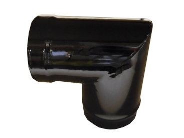Gloss Black Vitreous Enamel 175mm Diameter 90 Degree Bend