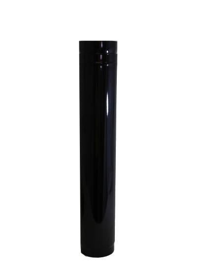 Gloss Black Vitreous Enamel 150mm Diameter Adjustable Pipe 900-1600mm