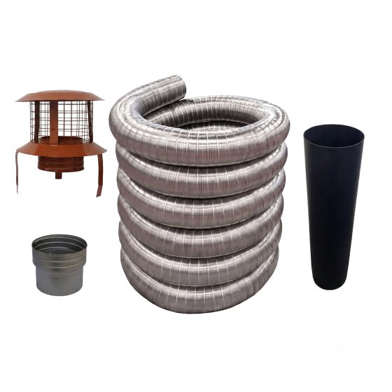 125MM 8M 316 FLEX PACK WITH WITH SCREW FIT POT HANGING COWL 125MM 8M 316 FLEX PACK WITH WITH SCREW FIT POT HANGING COWL