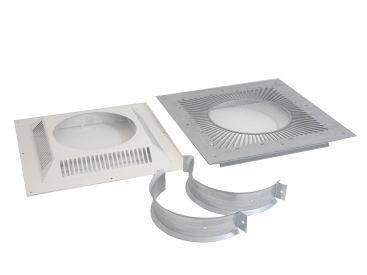 200mm Internal Diameter Nova Ventilated Ceiling Support (solid fuel) - White