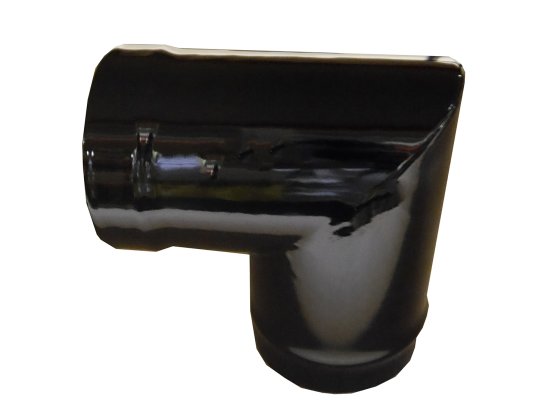 Gloss Black Vitreous Enamel 100mm Diameter 90 Degree Bend Gloss Black Vitreous Enamel 100mm Diameter 90 Degree Bend