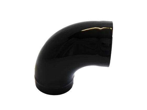 Gloss Black Vitreous Enamel 125mm Diameter 90 Degree Bend