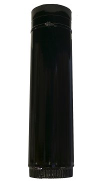 Gloss Black Vitreous Enamel 150mm Diameter Adjustable Pipe 600-1020mm
