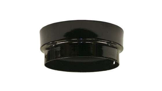 Gloss Black Vitreous Enamel 125mm Diameter Cut Length Adaptor Gloss Black Vitreous Enamel 125mm Diameter Cut Length Adaptor