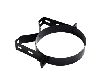 130mm Internal Diameter Nova Wall Band (galvanised) - Internal Use - 50mm Stand Off - Matt Black