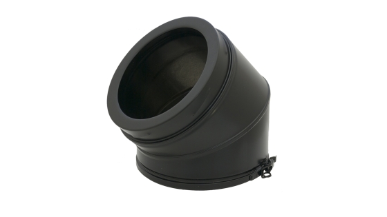 125mm Internal Diameter ICID Plus 45 Degree Elbow - Matt Black 125mm Internal Diameter ICID Plus 45 Degree Elbow - Matt Black