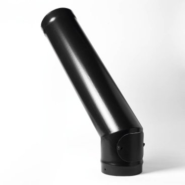 Matt Black Vitreous Enamel 150mm Diameter Long Tail Bend With Door