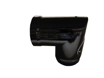 Gloss Black Vitreous Enamel 200mm Diameter 90 Degree Bend With Door