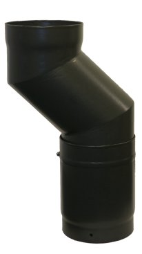 Matt Black Vitreous Enamel 150mm Diameter Adjustable Height Offset Section