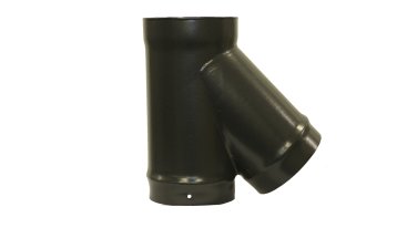 Matt Black Vitreous Enamel 150mm Diameter 135 Degree Tee