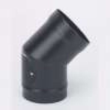 Matt Black Vitreous Enamel 175mm Diameter 45 Degree Bend With Door (Mitred)