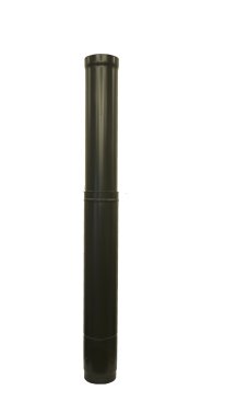 Matt Black Vitreous Enamel 200mm Diameter Adjustable Pipe 900-1450mm With Door