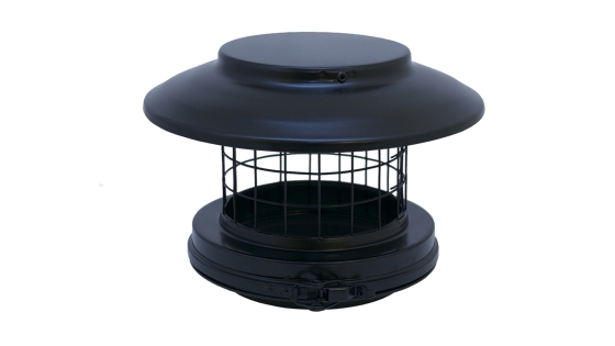 125mm Internal Diameter ICID Plus Rain Cap Terminal With Mesh - Matt Black 125mm Internal Diameter ICID Plus Rain Cap Terminal With Mesh - Matt Black
