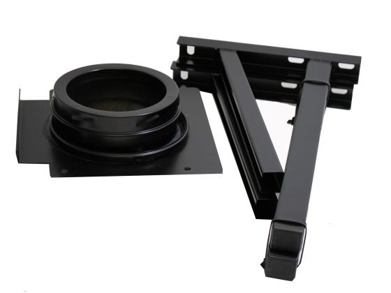 125mm Internal Diameter ICID Adjustable Wall Support - 100mm To 250mm Stand Off - Matt Black 125mm Internal Diameter ICID Adjustable Wall Support - 100mm To 250mm Stand Off - Matt Black