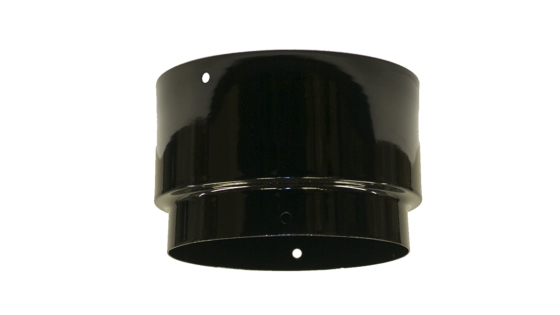 Gloss Black Vitreous Enamel 125mm Diameter Economy Adaptor To Flexible Liner Gloss Black Vitreous Enamel 125mm Diameter Economy Adaptor To Flexible Liner