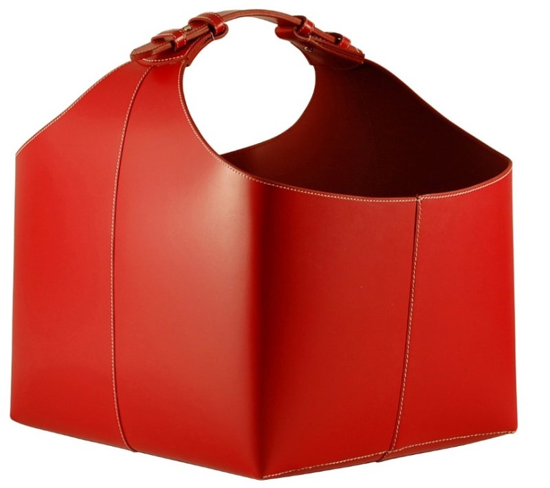 Red Leather Log Holder With Buckle Specflue