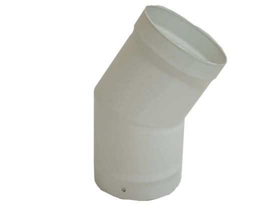 White Vitreous Enamel 125mm Diameter 30 Degree Bend White Vitreous Enamel 125mm Diameter 30 Degree Bend