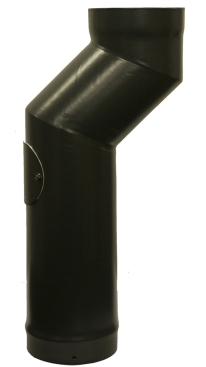 Matt Black Vitreous Enamel 150mm Diameter Offset Section And Door