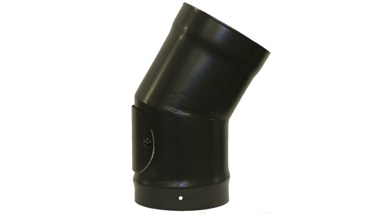 Matt Black Vitreous Enamel 150mm Diameter 30 Degree Bend With Door Matt Black Vitreous Enamel 150mm Diameter 30 Degree Bend With Door