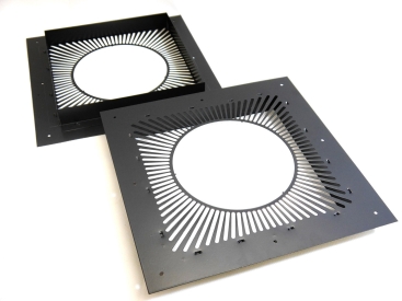 130mm Internal Diameter Nova Ventilated Fire Stop (solid fuel) - Matt Black