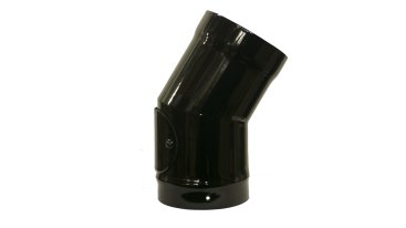 Gloss Black Vitreous Enamel 200mm Diameter 30 Degree Bend With Door