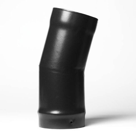 Matt Black Vitreous Enamel 150mm Diameter 15 Degree Bend Matt Black Vitreous Enamel 150mm Diameter 15 Degree Bend