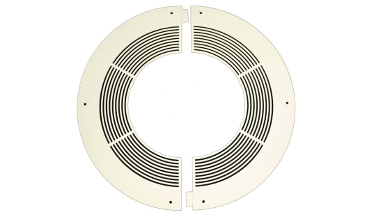 150mm Internal Diameter ICID Plus Ventilated Round Fire Stop - Two Piece - White