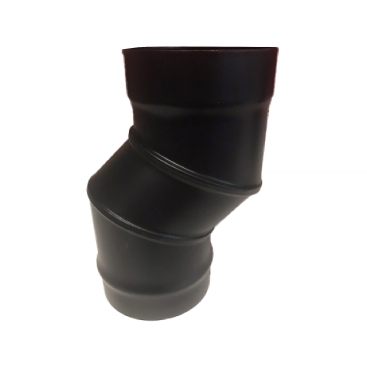 Matt Black Vitreous Enamel 150mm Diameter 50mm Offset Section 250mm Long