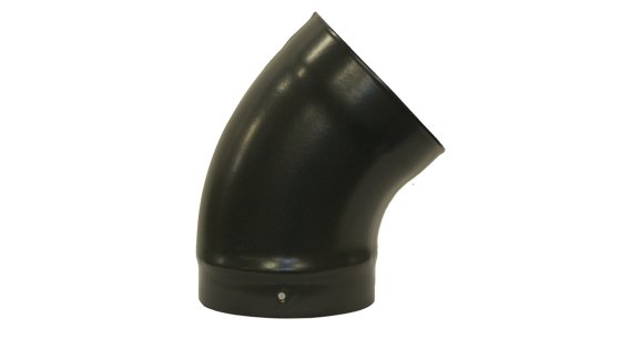 Matt Black Vitreous Enamel 150mm Diameter 45 Degree Bend Matt Black Vitreous Enamel 150mm Diameter 45 Degree Bend