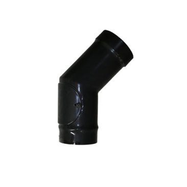 Gloss Black Vitreous Enamel 200mm Diameter 45 Degree Bend With Door (Mitred)