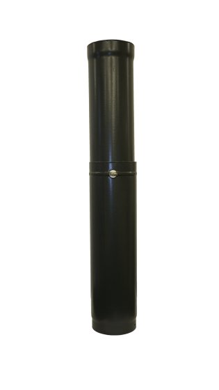 Matt Black Vitreous Enamel 150mm Diameter Adjustable Pipe 900-1600mm Matt Black Vitreous Enamel 150mm Diameter Adjustable Pipe 900-1600mm
