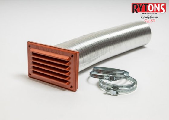 Rytons 80mm Direct Fresh Air Connection Kit - Terracotta Rytons 80mm Direct Fresh Air Connection Kit - Terracotta