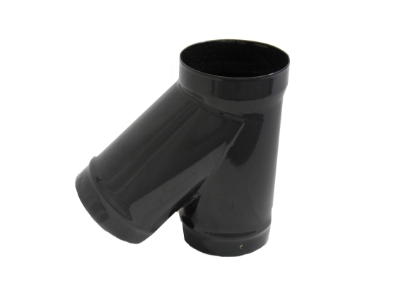 Gloss Black Vitreous Enamel 125mm Diameter 135 Degree Tee