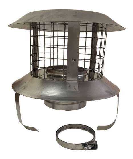 125mm Screw On Pot Hanger Cowl (stainless steel) For Tecnoflex Flexible Liner 125mm Screw On Pot Hanger Cowl (stainless steel) For Tecnoflex Flexible Liner