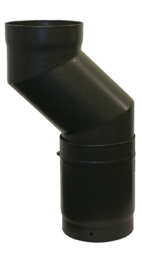 Matt Black Vitreous Enamel 150mm Diameter Adjustable Height Offset Section