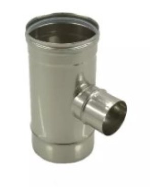 200mm Schiedel ME 87 Degree Reducing Tee (80mm Branch)