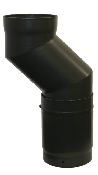 Matt Black Vitreous Enamel 150mm Diameter Adjustable Height Offset Section Matt Black Vitreous Enamel 150mm Diameter Adjustable Height Offset Section