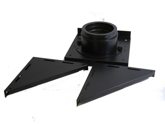 130mm Internal Diameter Nova Wall Support (galvanised) - 50mm Stand Off - Matt Black 130mm Internal Diameter Nova Wall Support (galvanised) - 50mm Stand Off - Matt Black