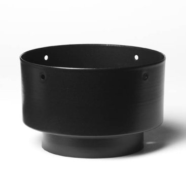 Matt Black Vitreous Enamel 100mm Diameter Economy Adaptor To 125mm Diameter Flexible Liner
