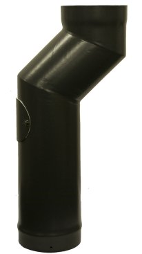 Matt Black Vitreous Enamel 150mm Diameter Offset Section And Door