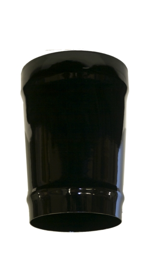 Gloss Black Vitreous Enamel 150mm Diameter Tapered Increaser To 175mm Diameter Vitreous Enamel