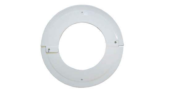 White Vitreous Enamel 150mm Diameter Split Ceiling Trim Ring