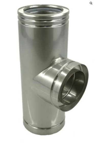 150mm Schiedel MF 87 Degree Reducing Tee 100mm Branch