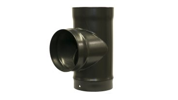 Matt Black Vitreous Enamel 175mm Diameter 90 Degree Tee