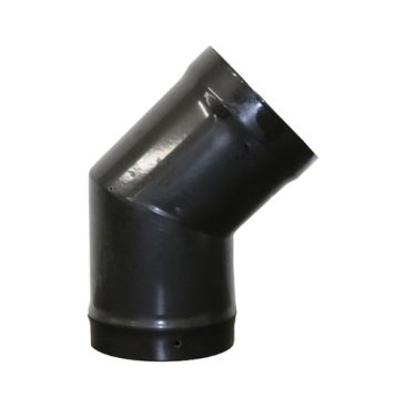 Gloss Black Vitreous Enamel 200mm Diameter 45 Degree Bend (Mitred)