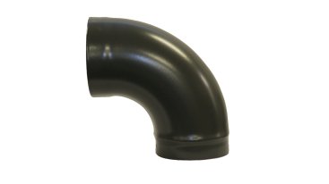 Matt Black Vitreous Enamel 150mm Diameter 90 Degree With Bend