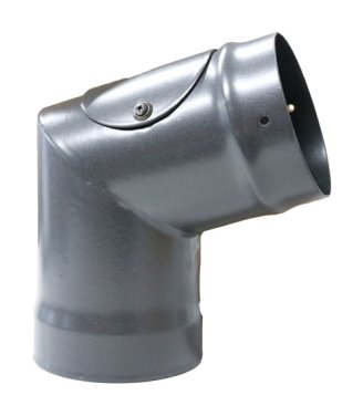 Matt Black Vitreous Enamel 125mm Diameter 110 Degree Bend With Door